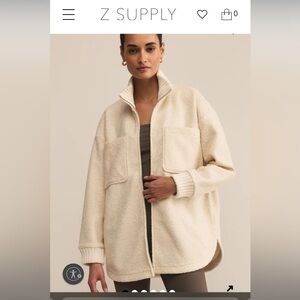 Z Supply Cream Teddy Fuzzy Jacket